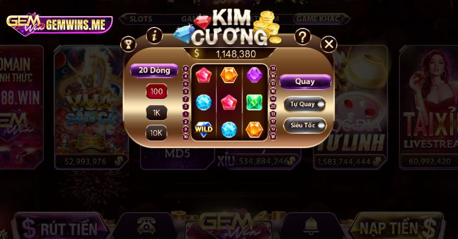 Người chơi tham gia giải trí với Mini Game Kim Cương