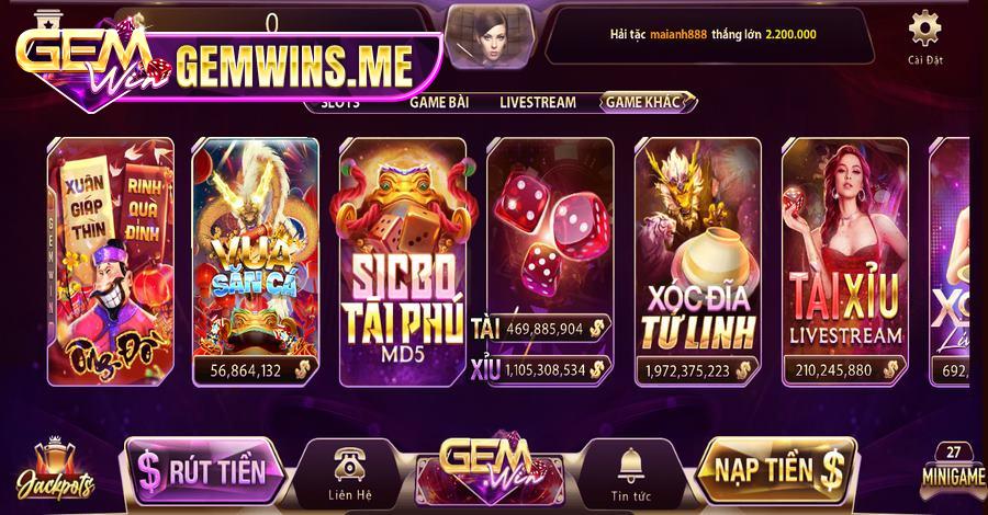 Gemwin - Một trong những cổng game bài đình đám