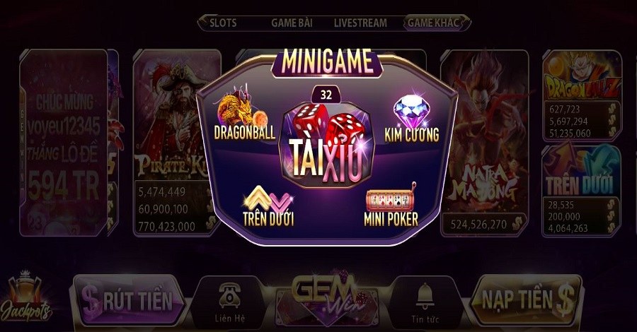 Giới thiệu sơ lược cơ bản và danh sách Mini games Gemwin