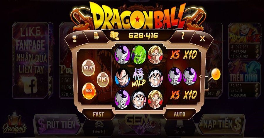 Khám phá top Mini games Gemwin Dragon Ball