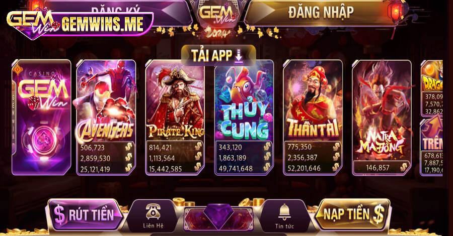 Những điểm nổi bật của sảnh Slots game Gemwin 