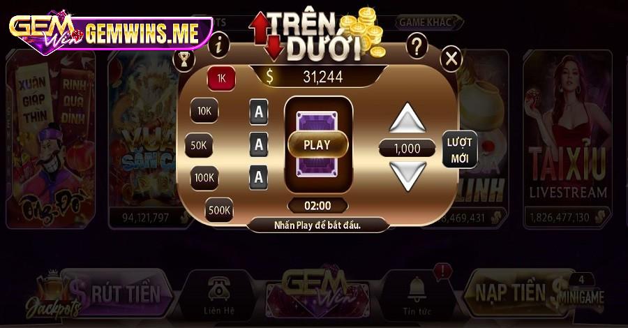 Sơ lược đôi nét cơ bản về game Trên - Dưới Gemwin